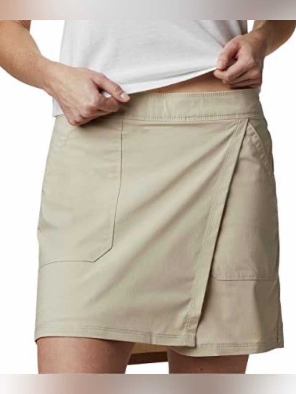 COLUMBIA Khaki OMNI-SHADE SKORT Skirt short SIZE 14 - 6L